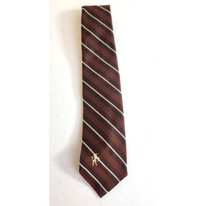 Bronzini Neck Tie Rare Unicorn Brown Striped Business Formal Professional